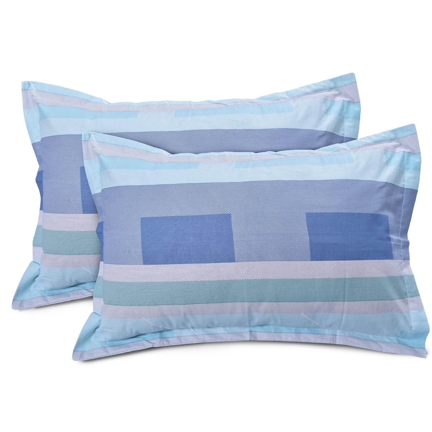 Queen Size Bedsheet With 2 Pillow Covers - 88 X 96 Inches, Pink & Blue | Ideal For House, Guest House, Hotel | Soft & Comfortable Sleep Experience