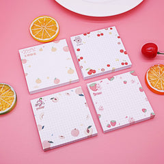 Sticky Notes 4 Pads X 80 Sheets Pad Self Stick Note Pads & 4 Unique Cute Patterns, Fruits Design