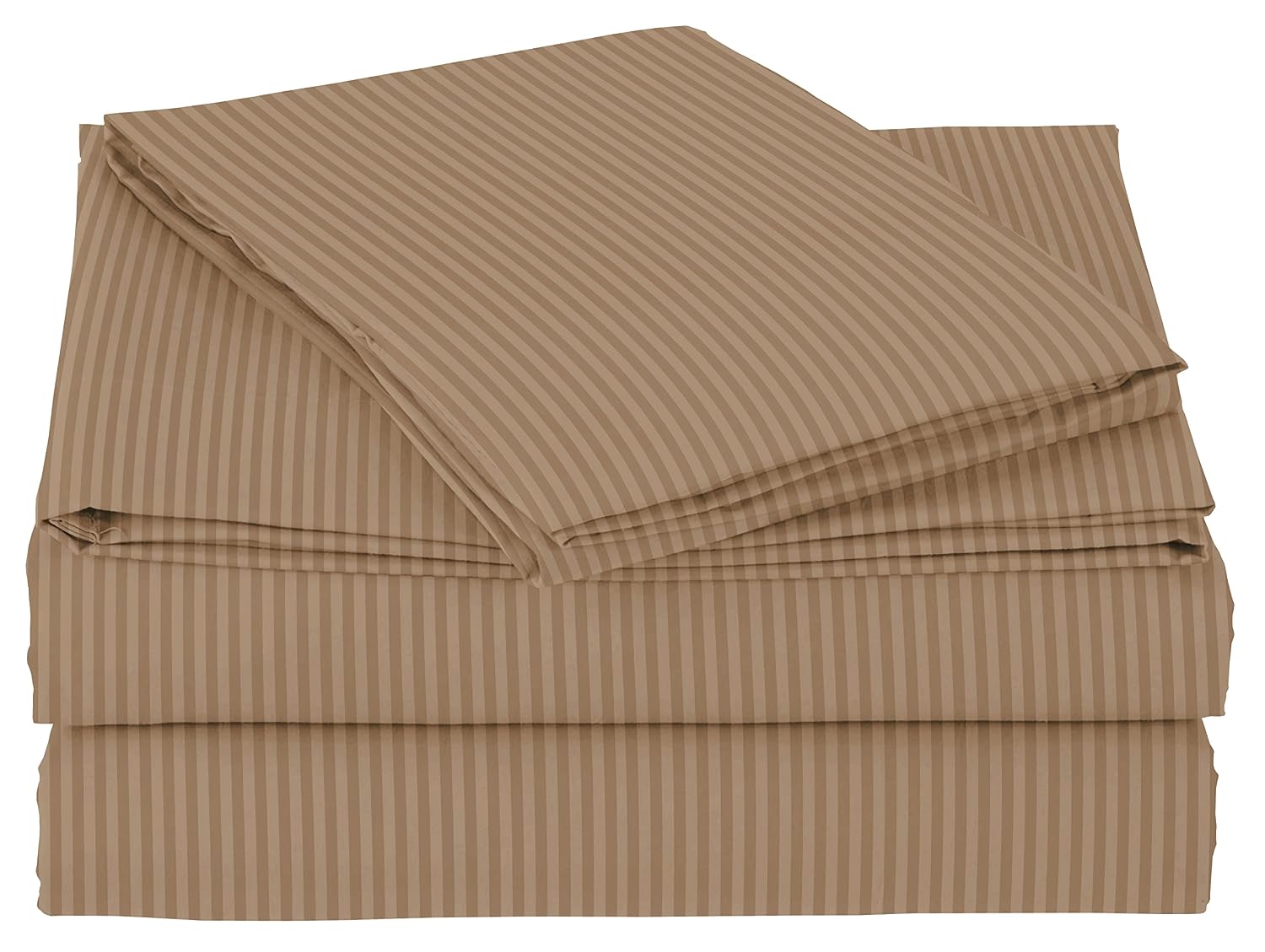 1 Double Bedsheets With 2 King Size Pillow Covers - 72 X 78 + 10 Inches, Beige | Double Bed With All Around Elastic 210 Thread Count Super Soft