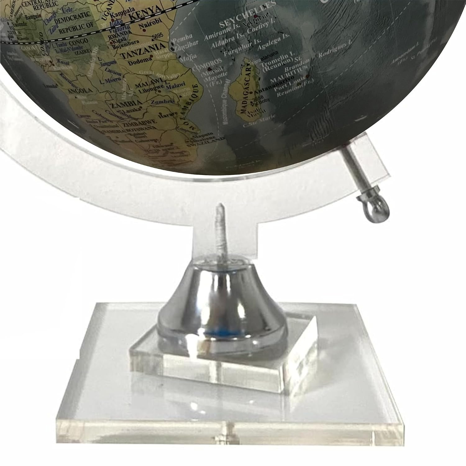 Educational World Globe On Sturdy Acrylic Stand - Rotating For Kids, Students, UPSC, Desk, Home Decor, Study Table (Physical Light Sea Green) 8 Inches, Medium, Pack Of 1