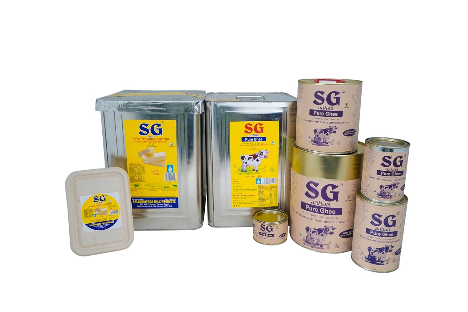 Pure Desi Cow Ghee By SG Aahaa | Rich Source Of Vitamin & Protein Fiber Pure Healthy Cow Ghee Perfect For Roast Makhana | (200ml) 6.7 Ounce | Tin Pack