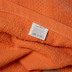 Fezora 100% Cotton Bath Towel 450 Gsm | Ultra Soft, Quick Dry, High Absorbency, Skin-Friendly Large Size Bath Towel (Orange)