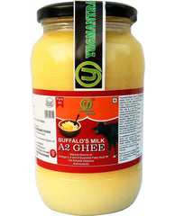 100% Natural Buffalo' S Milk A2 Ghee By Yugmantra Organic Foods | Natural & Healthy Cultured Desi Ghee Perfect For Muscles | (1 Litr) 33.8 Ounce | Jar Pack