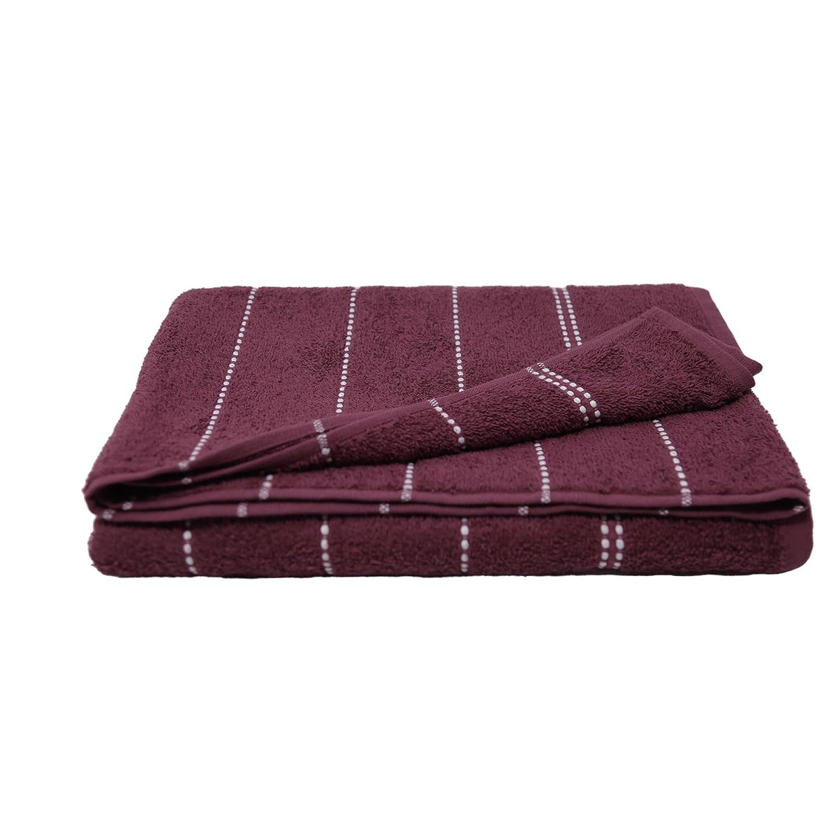 Trident 100% Cotton Luxury Bath Towels 500 Gsm | Sanitized Finish, Quick Dry, Travel Friendly Bath Towel - Deep Burgundy (Pack Of 2)