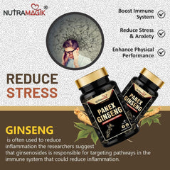 Nutramagik Panax Ginseng, Boosts Immunity Supplement For Men & Women 400mg | 60 Vegetable Capsules 100gm 0.2lbs