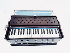 Musical Instrument Harmonium With Cover - 39 Keys, 7 Stopper, 3 1/4 Octave, Double Bellow, Two Reeds (Bass- Male), Instant Response Keyboard