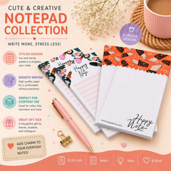To Do List And Planner, Writing Notepad For Gift, Diary For Appointments | Set Of 4, 100 Pages