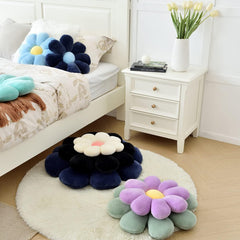 Flower Floor Pillow, Flower Shape Cushion, Cute Seating Pad Sunflower Chair Cushion, White | Oversized Throw Pillow For Home Bedroom Decoration, Kids Girls Women Gifts, Soft Flower Pillow