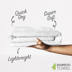 Heelium Bamboo Bath Towel 3x Softer & Quick Drying 400 Gsm (Peach & White)