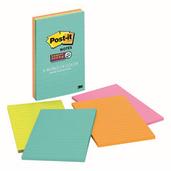 3M Super Sticky Lined Notes - 4 Pads X 45 Sheets | Notes, Reminders, Study, School & Organizing