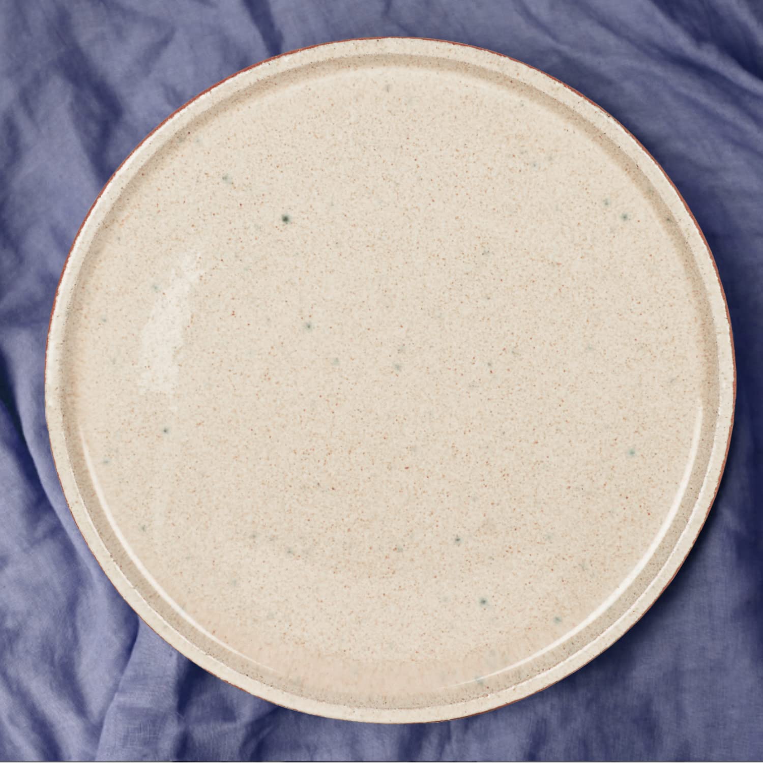 Luxurious Speckled Ceramic Pizza Plate - 11 Inches, Ivory | Pizza Serving Platter - Handmade & Hand Glazed Platter