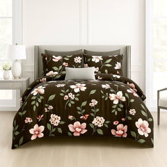 Cotton Queen Size Printed Double Bedsheet With 2 Pillow Covers For Home | 90 X 100 Inches, Brown - Beautiful Bedsheet Set | Perfect For Gifting Wedding, Anniversary