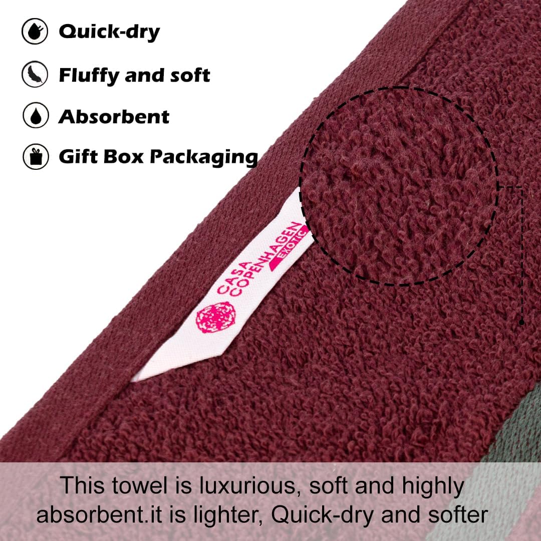 Casa Copenhagen Egyptian Cotton Waffle Large Size Bath Towel 500 Gsm (Burgundy)