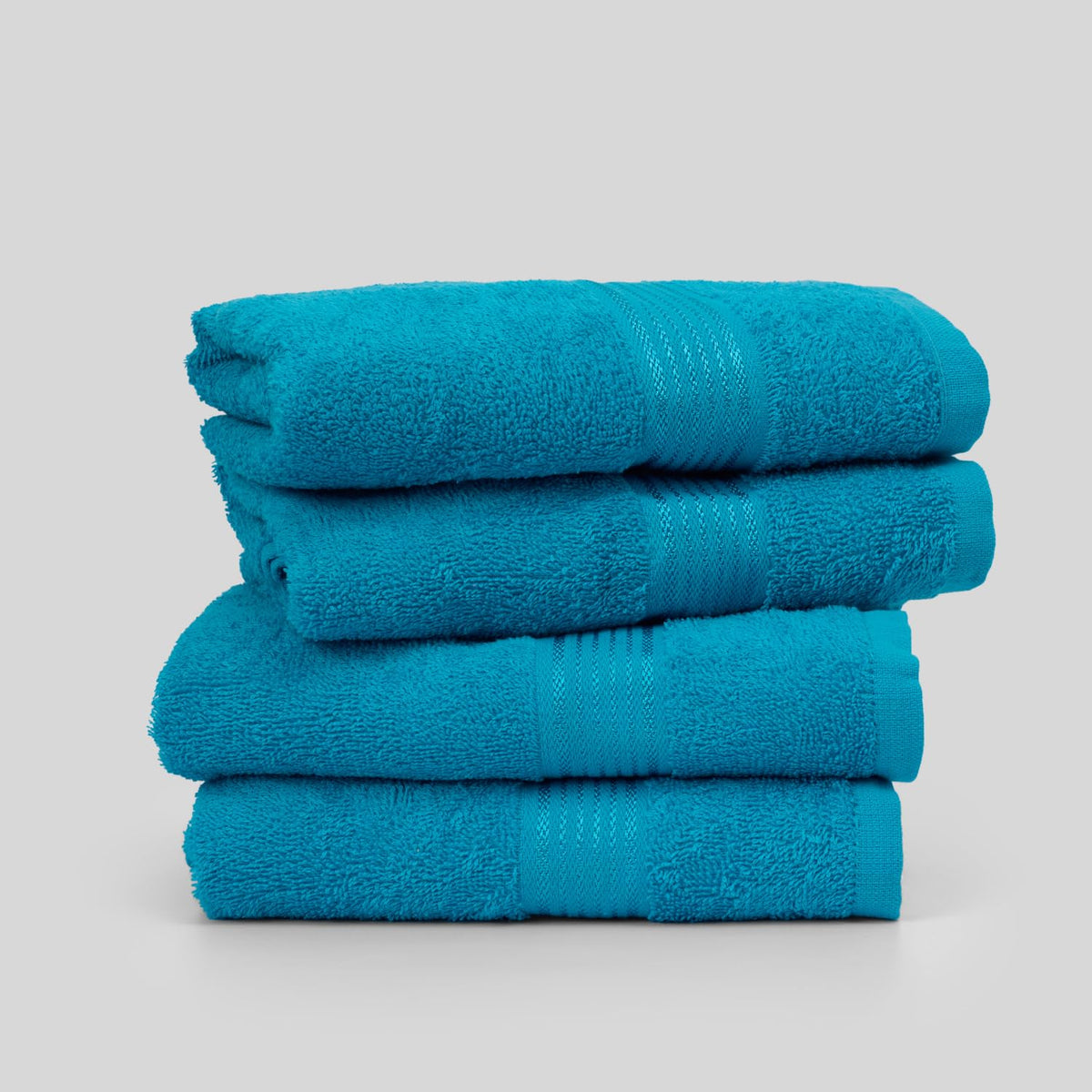 Kopa By Bianca Hand & Gym Towel 800 Gsm | 100% Cotton Soft Terry D'Ross Collection (Turquoise Blue)- 4 Piece
