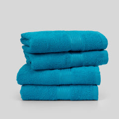 Kopa By Bianca Hand & Gym Towel 800 Gsm | 100% Cotton Soft Terry D'Ross Collection (Turquoise Blue)- 4 Piece