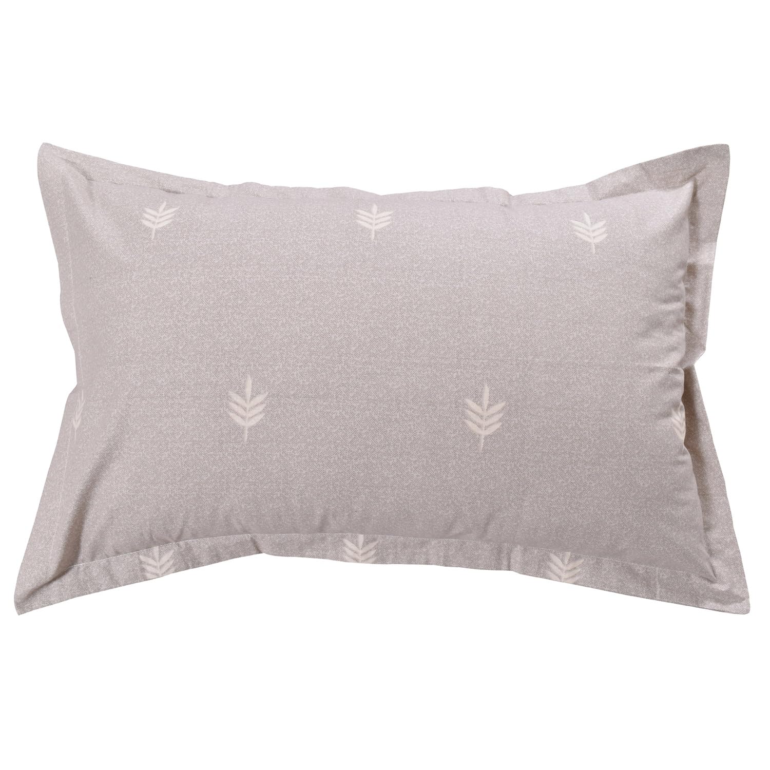 Elastic Fitted Bedsheet For Single Bed Pure Cotton With 1 Pillow Cover | 36 X 78 Inches, Oat Brown & White | Lightweight, Soft, & Comfortable