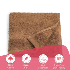 Livspace Paleto Collection Hand Towel 400 Gsm | 100% Cotton, Solid Dyed, Hand Towel Super Soft Absorbent (Chocolate) Set Of 2