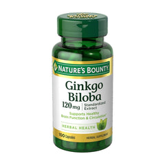 Nature's Bounty Ginkgo Biloba 120mg, Help Maintain Healthy Circulation, Supports Healthy Brain Function | 100 Capsules 100gm 0.2lbs