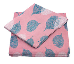 Printed Single Bed Sheet With 1 King Size Pillow Covers - 60 X 90 Inches, Pink & White | 160 Thread Count Super Soft All Season Comfortable Bedsheet