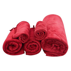 Black Gold The Finer Touch Microfiber 1 Bath Towel, 2 Hand Towels & 2 Washcloth (Maroon) - Set Of 5