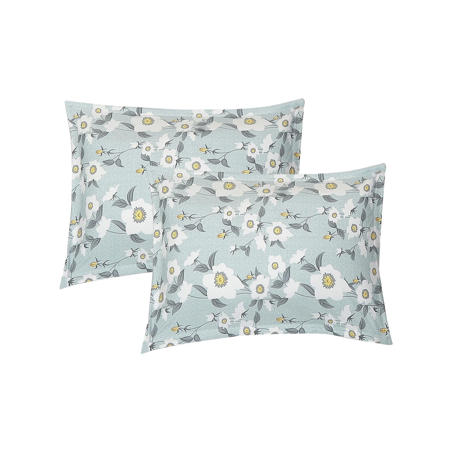 Cotton Rich Double Bedsheet With 2 Pillow Covers - 82 X 84 Inches, Light Blue & White | Skin Friendly Fabric For Everyday Comfort - Perfect Gifting For Wedding Anniversary