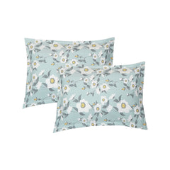 Cotton Rich Double Bedsheet With 2 Pillow Covers - 82 X 84 Inches, Light Blue & White | Skin Friendly Fabric For Everyday Comfort - Perfect Gifting For Wedding Anniversary