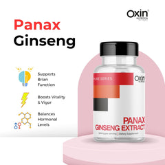 Oxin Nutrition Panax Ginseng Extract, Designed For Regular, Consistent Use To Promote Long - Term Health Benefits | 90 Veg Capsules 150gm 0.3lbs