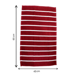 Lushomes Multipurpose Cotton Kitchen Towel Napkins 1800 Gsm | Checked & Stripe Design, Machine Washable - Hand Towel - Set Of 12 (Red)