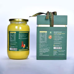 Pure A2 Bilona Gir Cow Ghee By Corbett Organic Valley | Vedic Bilona Method Traditional Curd Churned Grass Fed Gir Cow Ghee For Calcium | (1 Litre) 33.8 Ounce | Jar Pack