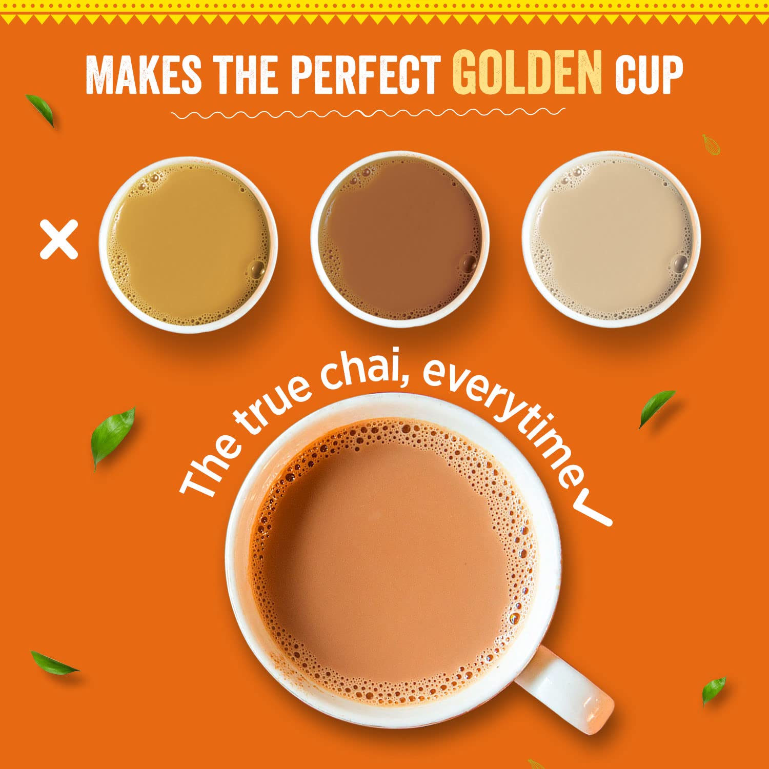 Chaayos Instant Tea Premix Masala Chai Flavor - 14gm X 36 Sachets, 0.49 Ounce Each | Premix Tea Masala Tea Powder - Desi Chai Spiced Chai Tea | Caffeine Free