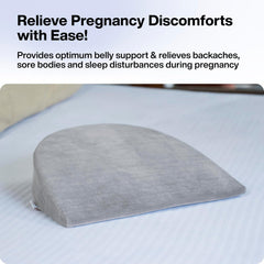 Pregnancy Pillow For Pregnant Women, Memory Foam Maternity Pillow, Grey | Wedge For Supporting Belly, Back During Pregnancy - Provides Soft-Support To The Baby Bump - Comfortable Pillow
