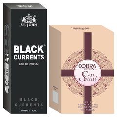 St. john Cobra Sensual Pour Femme Eau De Perfume 100ml 3.4 Fl.oz. & Black Currents Eau De Perfume 50ml 1.6 Fl.oz. | Best Husband & Wife Gift