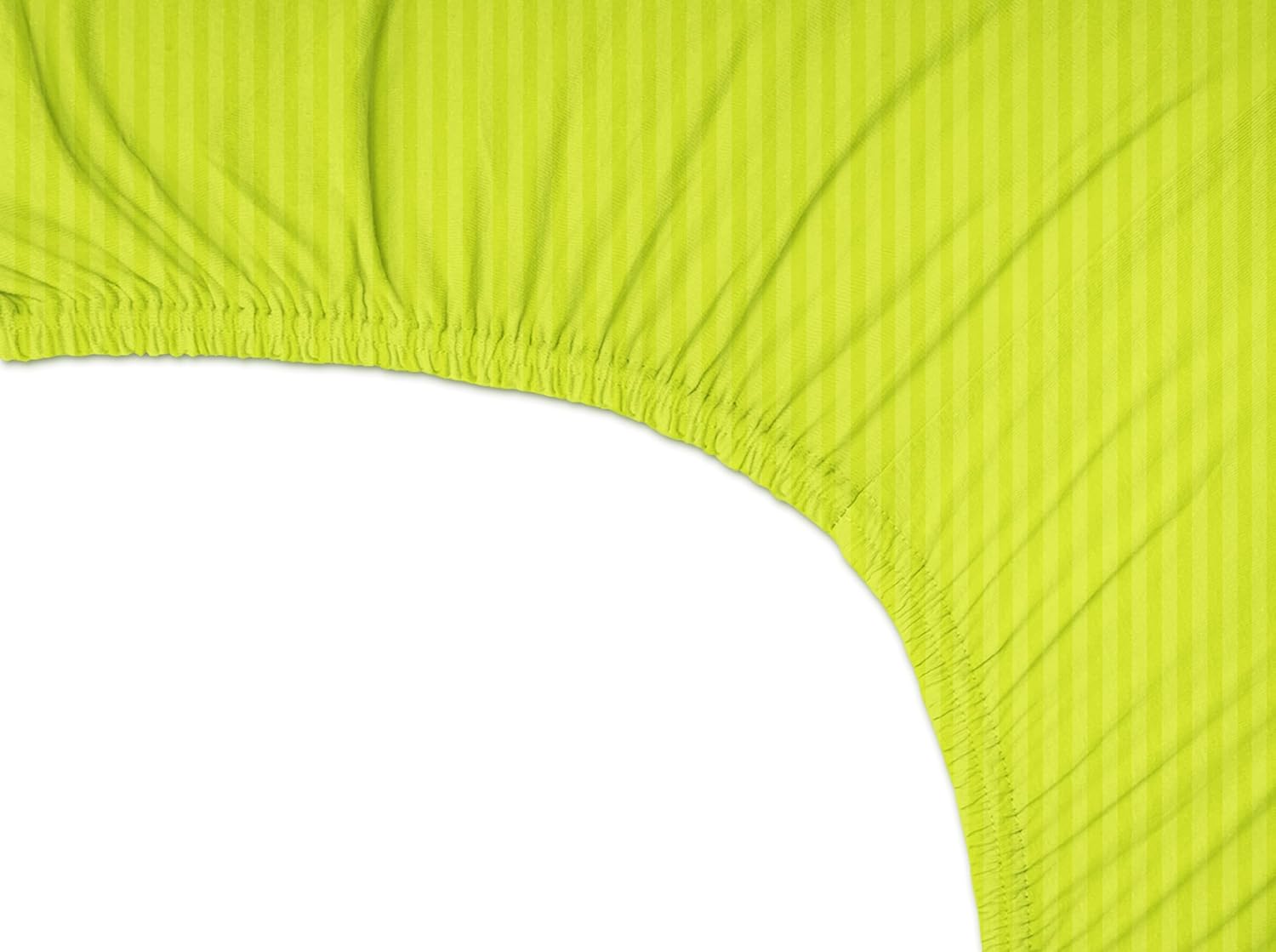 Double Bedsheets King Size With 2 Pillow Covers - Size-78 X72+10 Inches, Green | All Around Elastic 220 TC Super Soft Striped Pattern Breathable