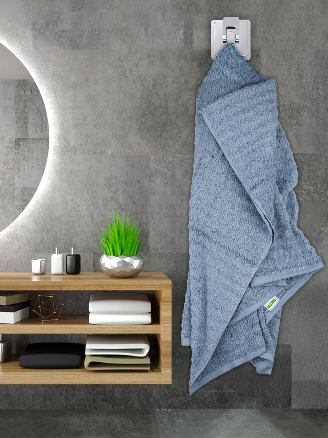 Ramraj Cotton Soft & Absorbent Terry Bath Towel 450 Gsm (Light Blue)