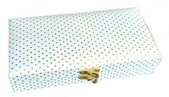 Decorative & Attractive Box Cash Box, Shagun Box, Jewellery Box, Money Box Envelop Wedding, Gift Box, Bangel Box With Golden Dotted Embroidery Design, Colour - Off White, Pack Of 1