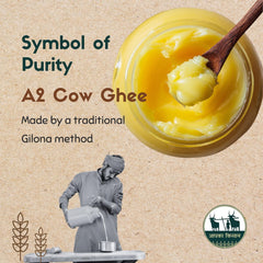 100% Natural A2 Desi Cow Ghee By Apka Kisan | Good Source Of Energy & Protein Fiber Healthy Desi Cow Ghee | 600ml (300ml * 2) 20.2 Ounce | Jar Pack