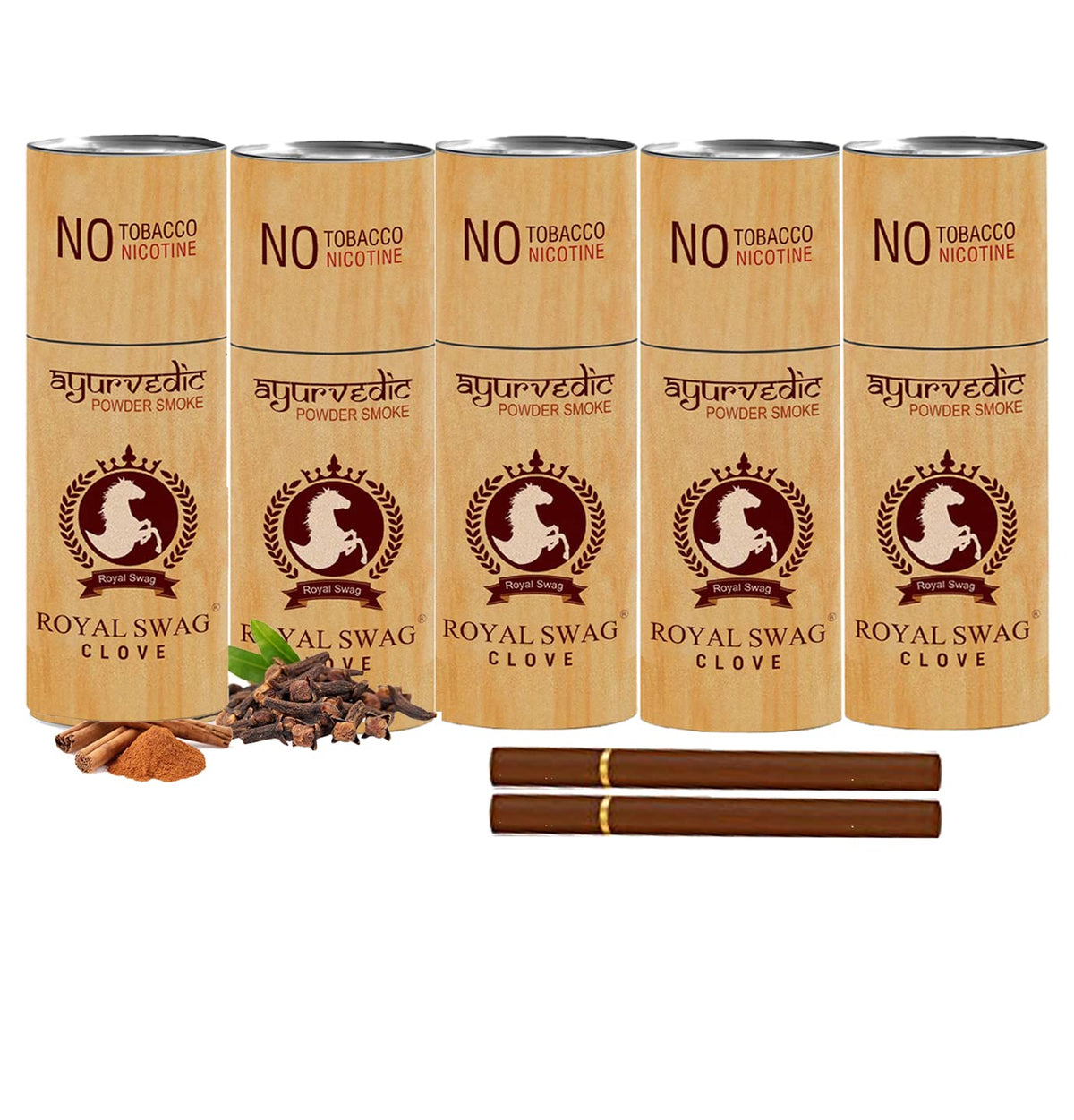 Royal Swag Ayurvedic Herbal Cigarettes 100% Tobacco & Nicotine Free Clove Flavour (25 Sticks) Smoking Cessation - | (Pack Of 25 Sticks)