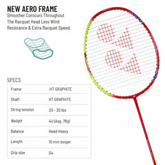 Yonex ASTROX 02 ABILITY Strung Badminton Racquet, 4u Colour - Red, Grip Size - G4, Material - Graphite