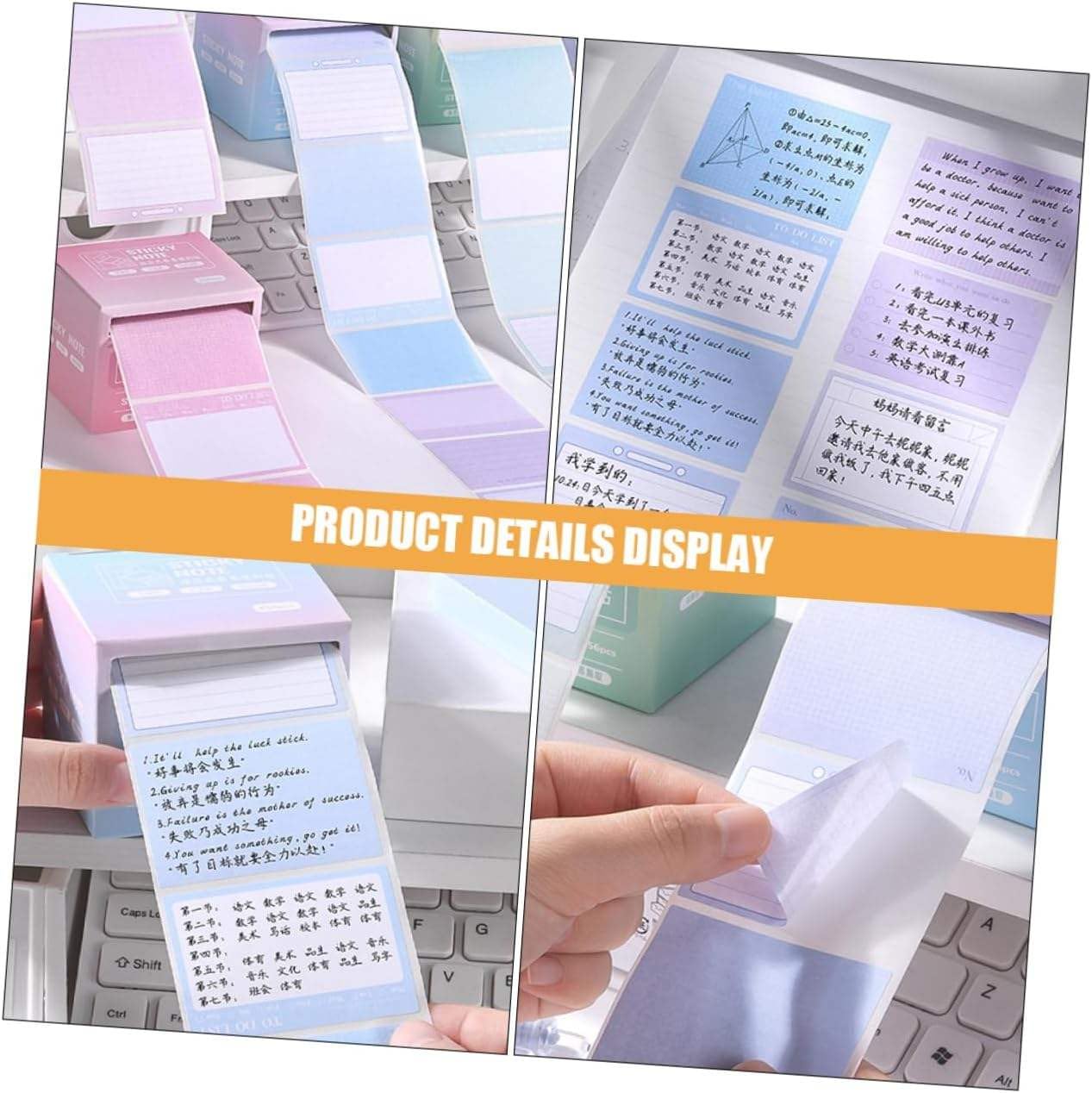 Pull-Out Sticky Notes Roll (256 Sheets) With Dispenser Box | (Multicolor, Pack Of 1)