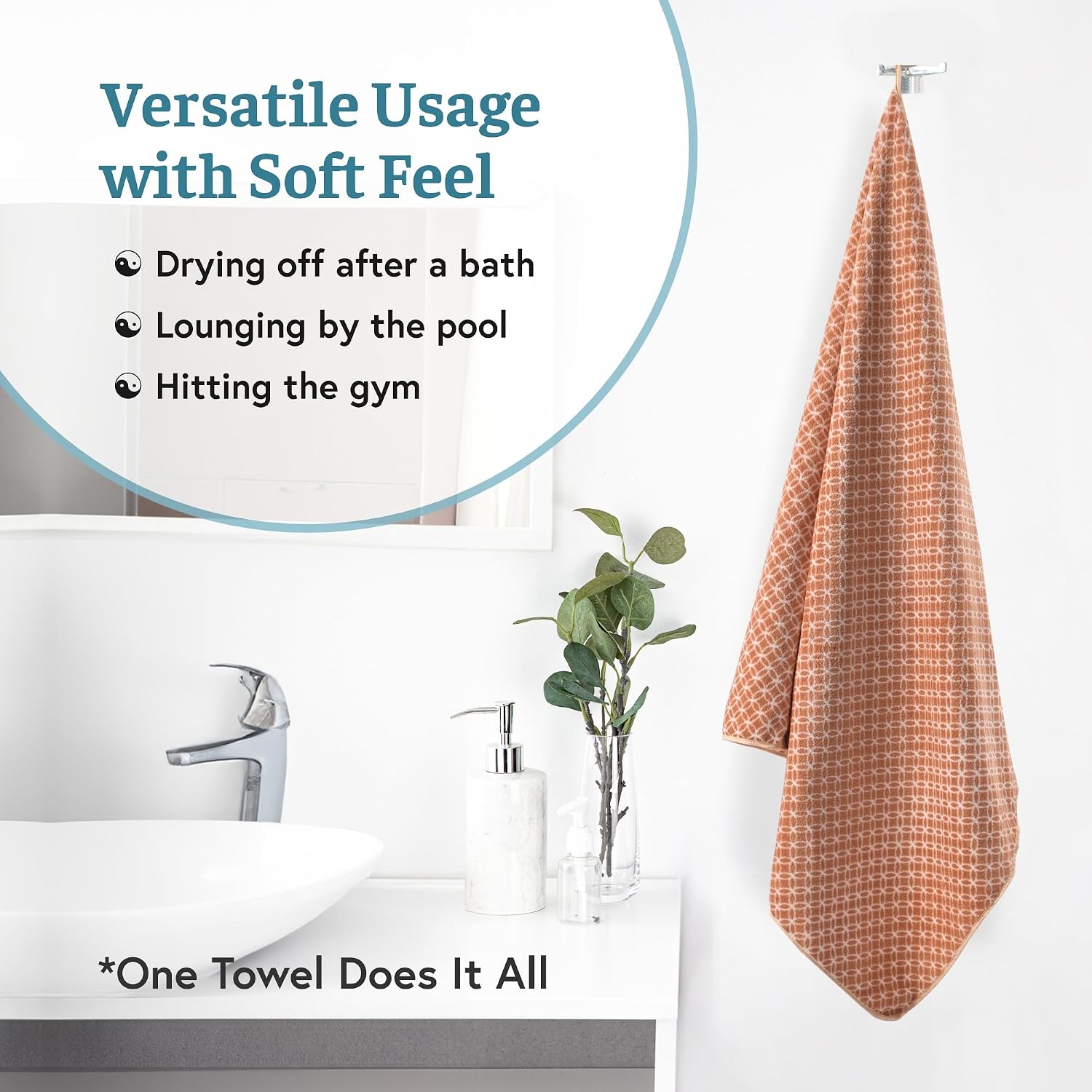 Heart Home Microfibre Bath Towel 800 Gsm | Quick Dry Absorbent Gym Sweat Workout & Shower Body Towel - Golden & Blue (2 Pcs)