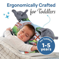 Soft & Cozy Pillow For Kid's, Comfortable Pillow For 2 Year Old's Elephant Print, Grey - 12x18 Inches | Suitable For All Sleepers, Multipurpose & Comfortable, Breathable - Pack Of 1