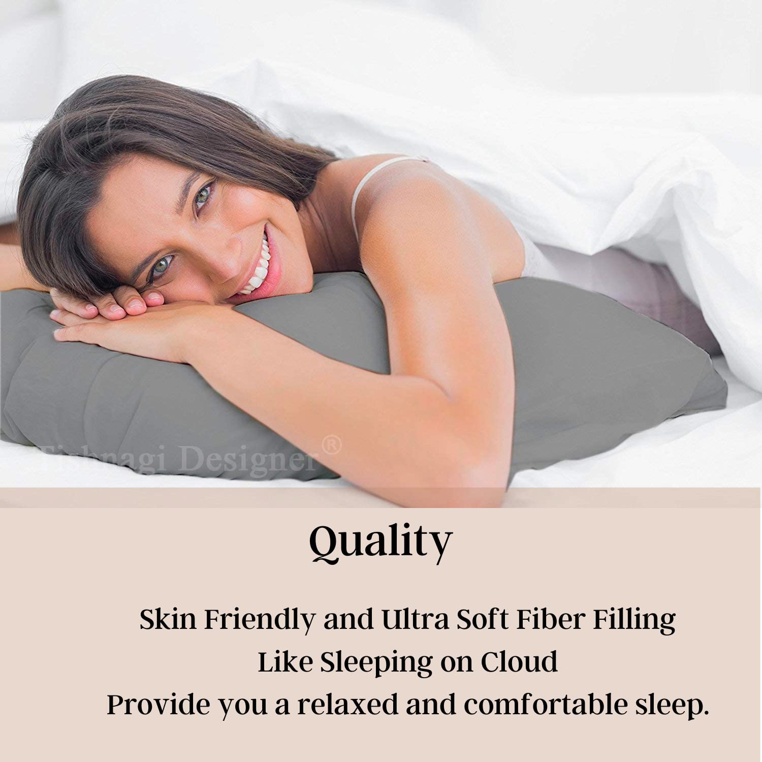 Pregnancy Pillow, Cotton Soft Maternity Pillow, Grey Color - 18 X 54 Inch | Pillow For Pregnant Women, Full Body Support, Removable Grey Cover With Microfiber Filling, Adjustable - Pack Of 1