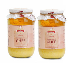 Pure Natural Kankrej Bilona A2 Cow Ghee By Indicow | Rich In Vitamins A, E Healthy Desi Cow Ghee Good For Sweets | 2 Litr (1 Litr * 2) 67.6 Ounce | Jar Pack