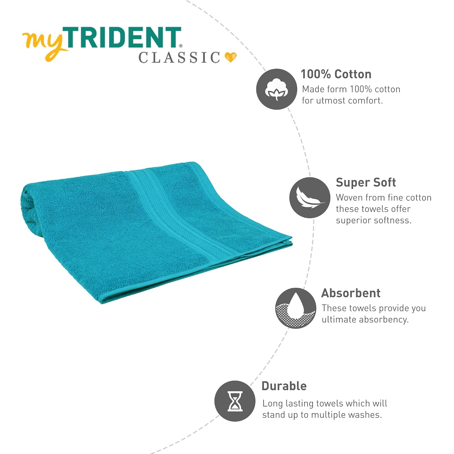 Mytrident Cotton Bath Towel 700 Gsm | For Men & Women Classic Towel 100% Cotton Bath Towel (Peacock Blue)