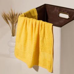 Kopa Quick Dry 100% Cotton Soft Terry Bath Towel 380 Gsm | Quick Dry 100% Cotton Super Absorbent, Lightweight (D'Ross) Bath Towel (Yellow)
