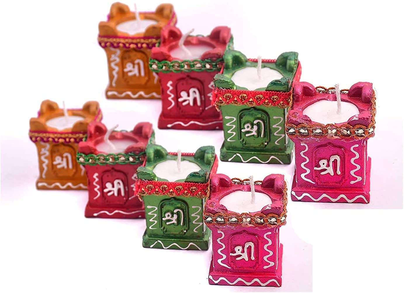 HANDMADE EARTHEN CLAY TERRACOTTA DIYA CANDLES FOR POOJA PURPOSE GARDEN PACK OF 8