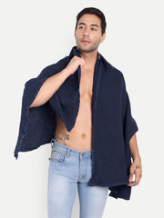 Hamelin The Ezra Waffle Weave Bath Towel 280 Gsm | Pure Cotton Lightweight & Water Absorbent | Softer Touch, Quick Dry Towels For Men | Ideal For Travel (Navy Blue)