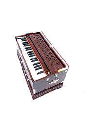 Harmonium With Bag Double Fold Bellow, Finish Lacquer, 39 Keys, 7 Stops, 2 Reeds (Base Male) | Two Side Carry Handles, Jaali Frame On Keys