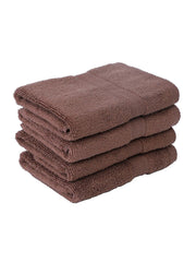 Bianca Ultra Soft Zero Twist 100% Cotton Towel Hand Towel 480 Gsm | Super Absorbent, Fluffy, Aerocore Organic Technology - For Men, Women, Gym, Kitchen (Chocolate)- Pack Of 4