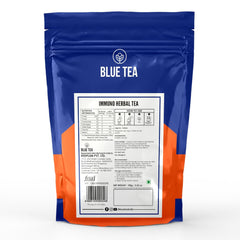 Blue Tea Caffeine Free Immuno Herbal Tea - 100gm, 3.5 Ounce, 100 Cups, Zip Lock Pack | Immunity Booster - Gluten Free, Non-GMO, Zero Sugar, 100% Vegan